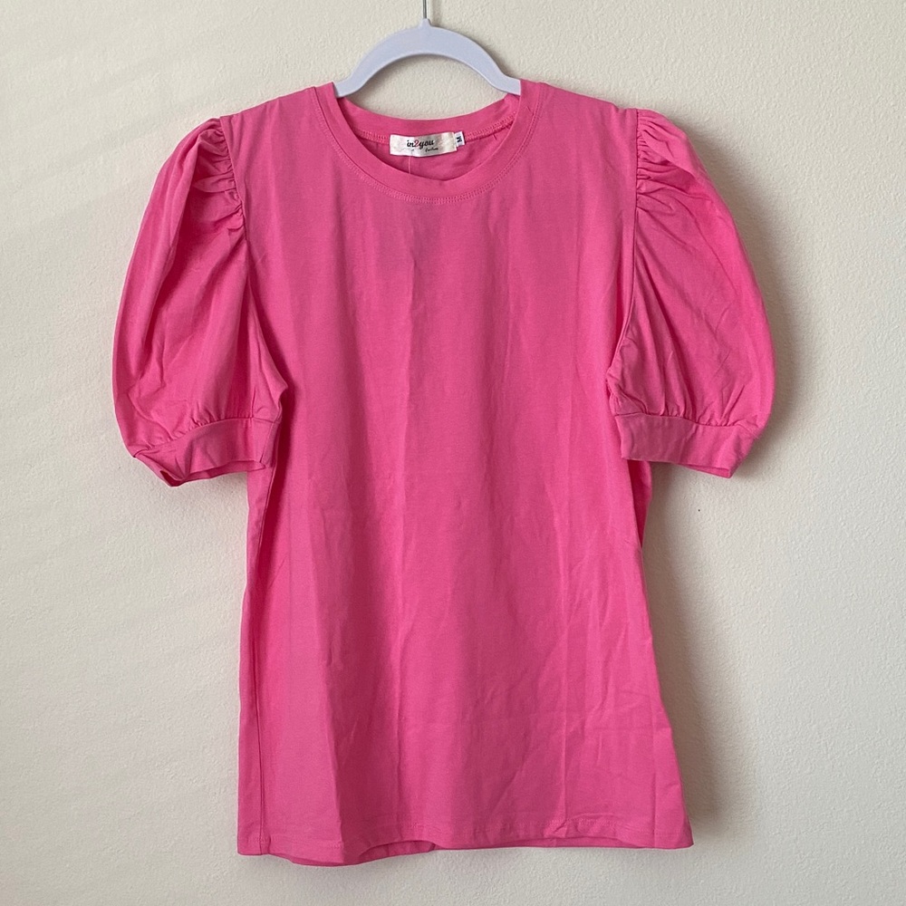 Pink Puff Sleeve Top